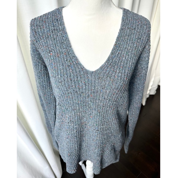 Rag & Bone Women's Eco Donegal V-Neck Sweater in Blue, Size Small - Picture 3 of 12